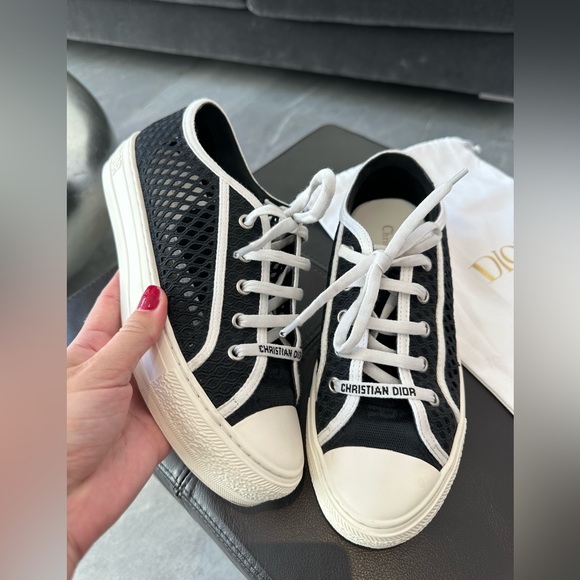 Dior Shoes - Christian Dior Walk'N'Dior Mesh & Leather Sneaker Black Canvas US 8.5 Pre-Owned
